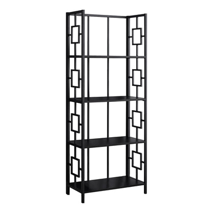 62" 4 Tier Bookcase BlackwithBlack Metal Etagere By Homeroots | Bookcases | Modishstore