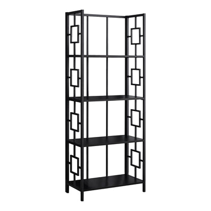 62" 4 Tier Bookcase BlackwithBlack Metal Etagere By Homeroots | Bookcases | Modishstore - 2