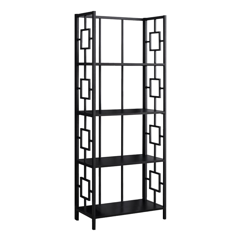 62" 4 Tier Bookcase BlackwithBlack Metal Etagere By Homeroots | Bookcases | Modishstore - 2