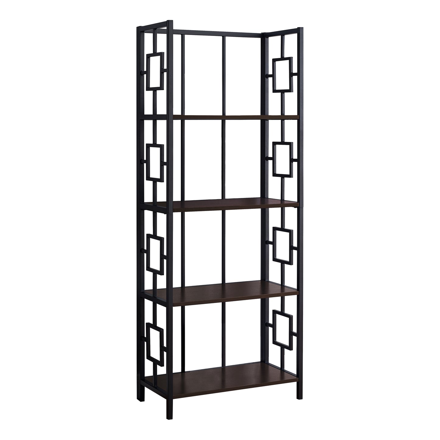62" 4 Tier Bookcase BlackwithBlack Metal Etagere By Homeroots | Bookcases | Modishstore - 9