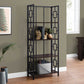 62" 4 Tier Bookcase BlackwithBlack Metal Etagere By Homeroots | Bookcases | Modishstore - 11