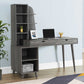 55" Espresso Computer Desk with Bookcase By Homeroots | Desks | Modishstore - 7