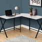 55" White Top and Black Metal Corner Computer Desk By Homeroots | Desks | Modishstore - 3