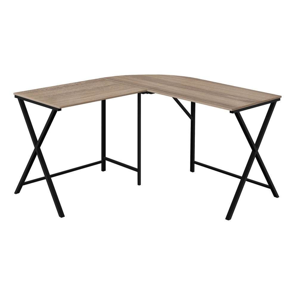 55" White Top and Black Metal Corner Computer Desk By Homeroots | Desks | Modishstore - 9