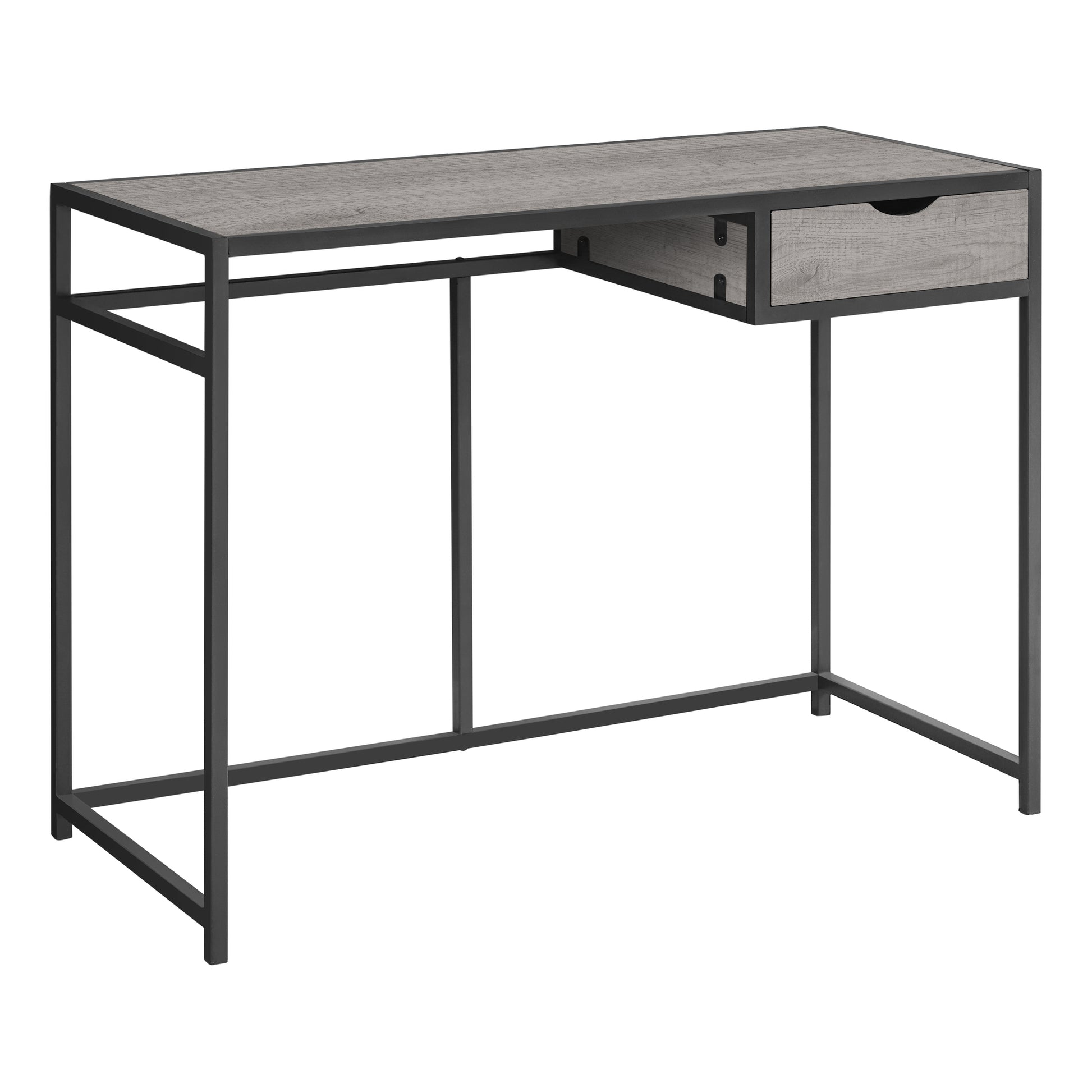 42" Grey and Dark Grey Metal Computer Desk By Homeroots | Desks | Modishstore - 2