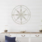 Nautical Compass Metal Wall Decor with Distressed White Finish By Homeroots | Wall Decor | Modishstore - 4
