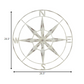 Nautical Compass Metal Wall Decor with Distressed White Finish By Homeroots | Wall Decor | Modishstore - 5