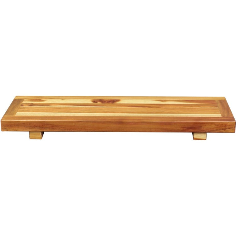 29" Natural Teak Wood Bath Tray and Seat By Homeroots