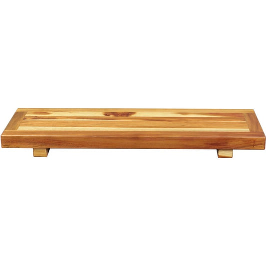 29" Natural Teak Wood Bath Tray and Seat By Homeroots | Outdoor Chairs | Modishstore