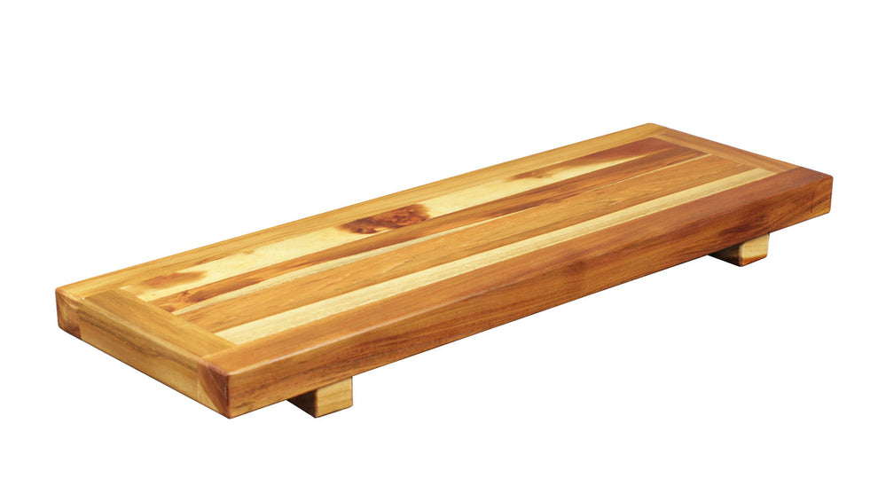 29" Natural Teak Wood Bath Tray and Seat By Homeroots | Outdoor Chairs | Modishstore - 2