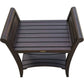 Rectangular Teak Shower Bench with Shelf and Handles in Brown Finish By Homeroots | Outdoor Stools & Benches | Modishstore - 2