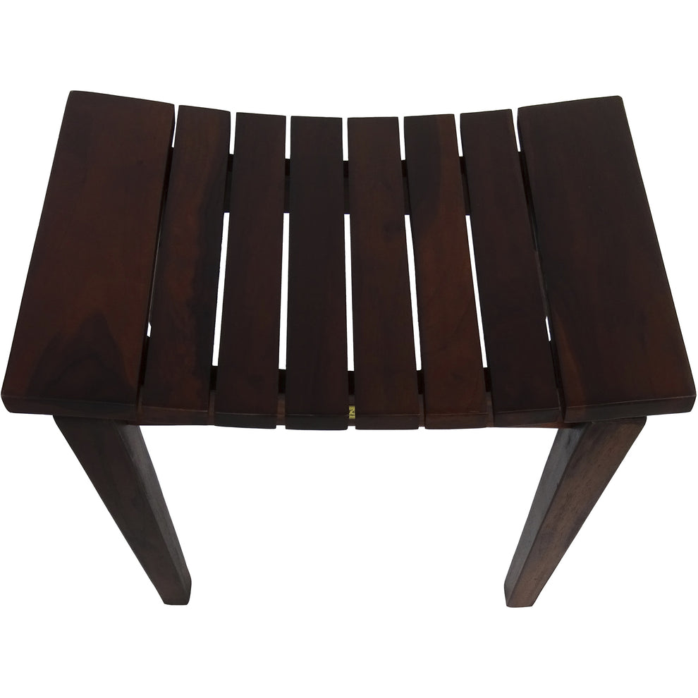 Contemporary Flared Teak Shower Stool or Bench in Brown Finish By Homeroots | Outdoor Stools & Benches | Modishstore - 3