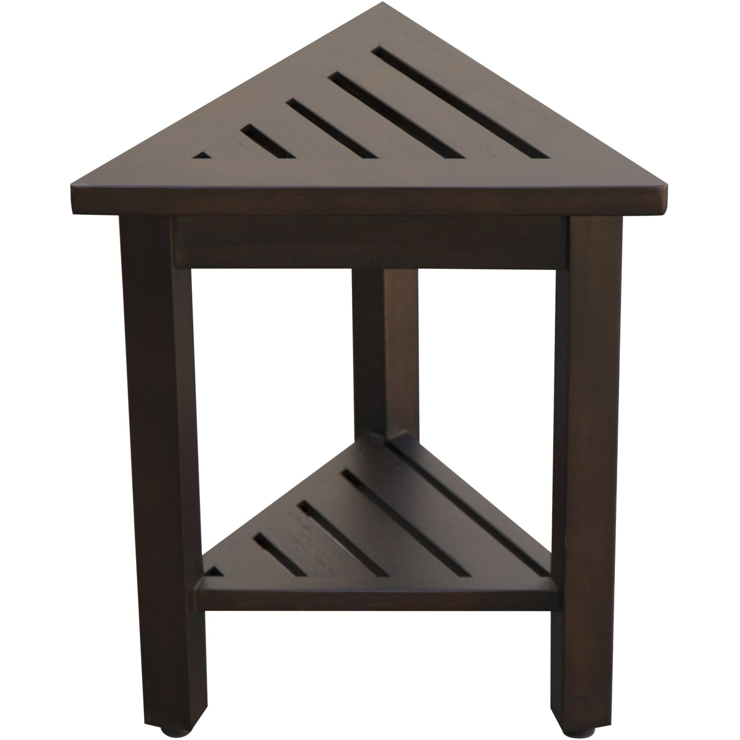 18" Teak Corner Shower Stool or Bench with Shelf in Brown Finish By Homeroots | Outdoor Stools & Benches | Modishstore - 5