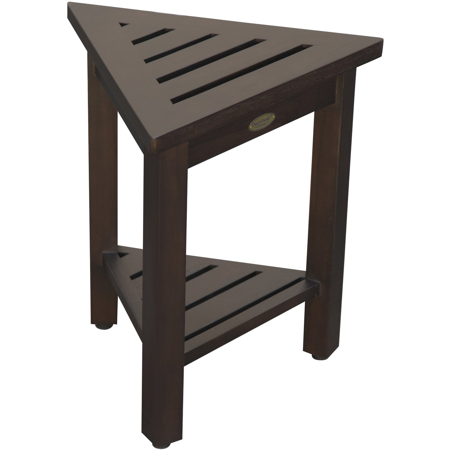 18" Teak Corner Shower Stool or Bench with Shelf in Brown Finish By Homeroots | Outdoor Stools & Benches | Modishstore - 6