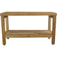 Rectangular Teak Shower Bench with Shelf in Natural Finish By Homeroots - 376698 | Outdoor Stools & Benches | Modishstore