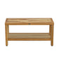 Large Rectangular Teak Bench with Shelf in Natural Finish By Homeroots | Outdoor Stools & Benches | Modishstore - 2