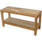 Large Rectangular Teak Bench with Shelf in Natural Finish By Homeroots | Outdoor Stools & Benches | Modishstore - 3
