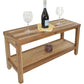 Large Rectangular Teak Bench with Shelf in Natural Finish By Homeroots | Outdoor Stools & Benches | Modishstore - 6