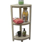 Teak Three Tier Corner Shower Shelf in White Finish By Homeroots | Shelves & Shelving Units | Modishstore - 3