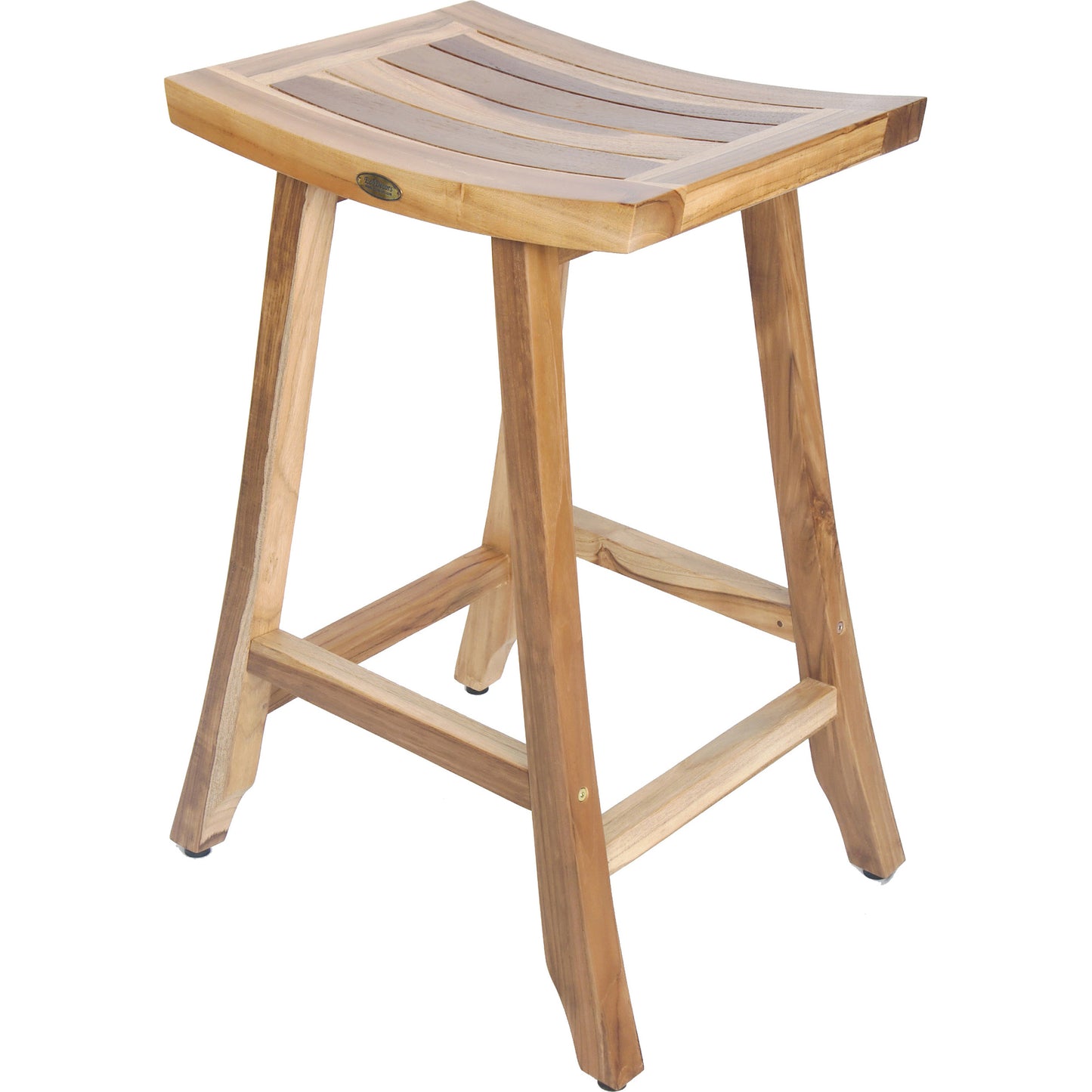 Compact Teak Counter Stool In Brown Finish By Homeroots | Counter Stools | Modishstore - 8