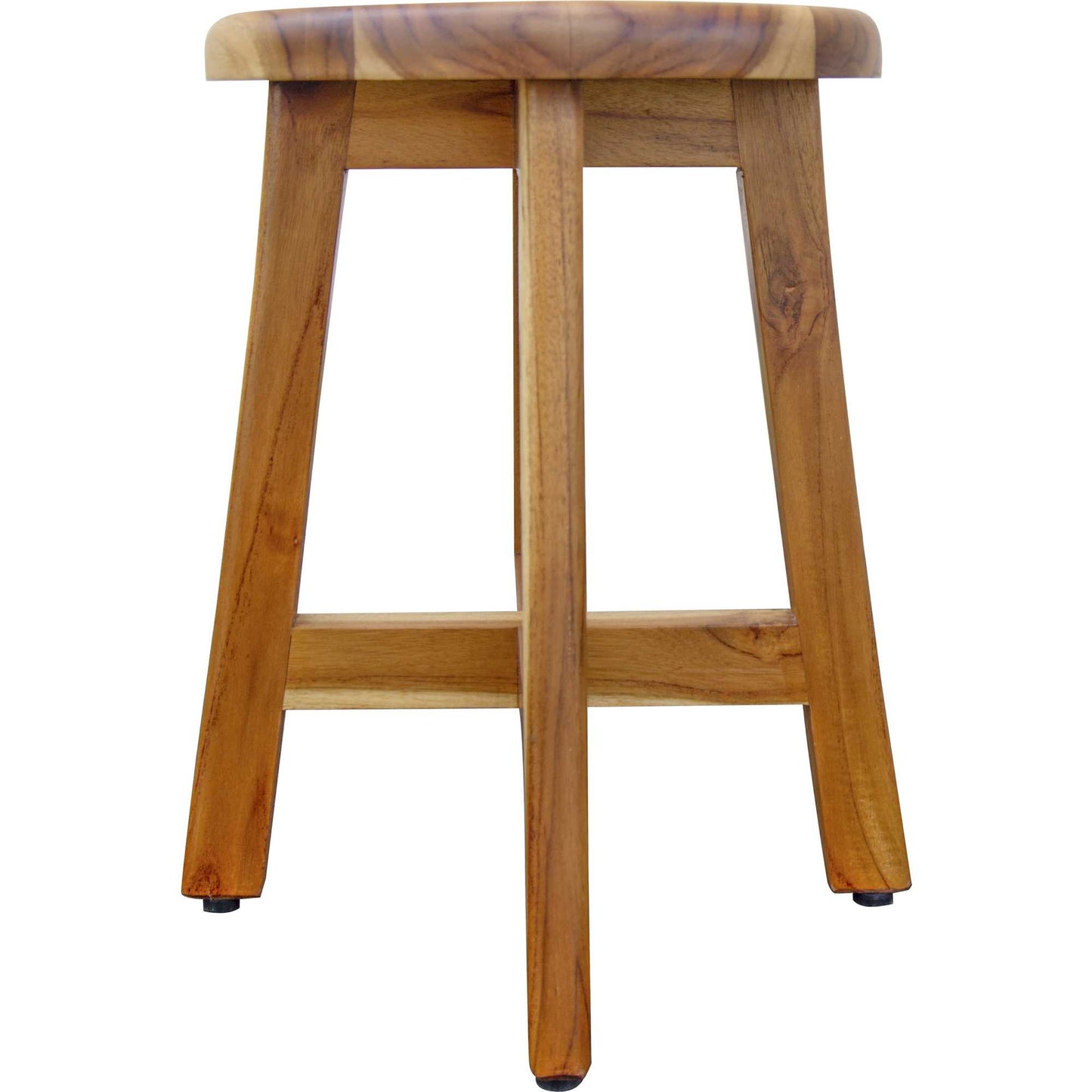13" Round Compact Teak Chair In Natural Finish By Homeroots | Stools | Modishstore - 2