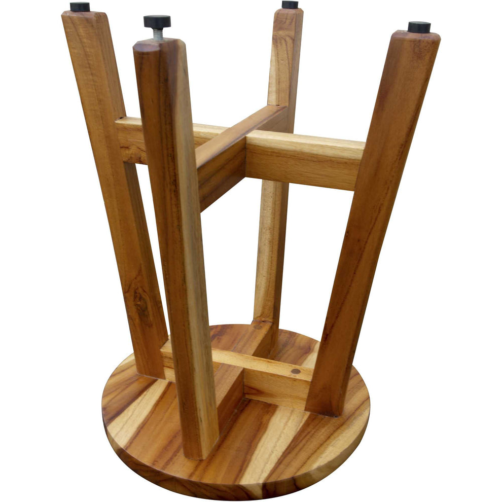 13" Round Compact Teak Chair In Natural Finish By Homeroots | Stools | Modishstore - 4