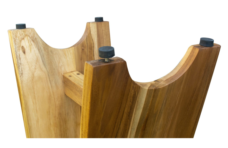 Compact Contemporary Teak Shower Stool in Natural Finish By Homeroots | Outdoor Stools & Benches | Modishstore - 8
