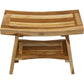 Contemporary Teak Shower Bench with Shelf in Natural Finish By Homeroots - 376728 | Outdoor Stools & Benches | Modishstore - 3