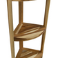 Compact Teak 3 tier Corner Shower Outdoor Bench in Natural Finish By Homeroots | Outdoor Stools & Benches | Modishstore - 2