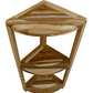 Compact Teak 3 tier Corner Shower Outdoor Bench in Natural Finish By Homeroots | Outdoor Stools & Benches | Modishstore - 3