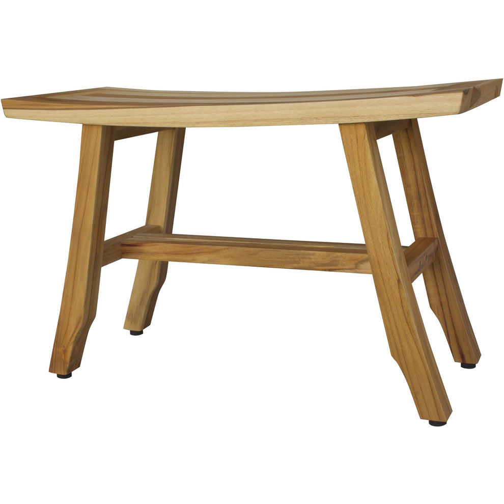 Contemporary Teak Shower Bench in Natural Finish By Homeroots | Outdoor Stools & Benches | Modishstore - 3