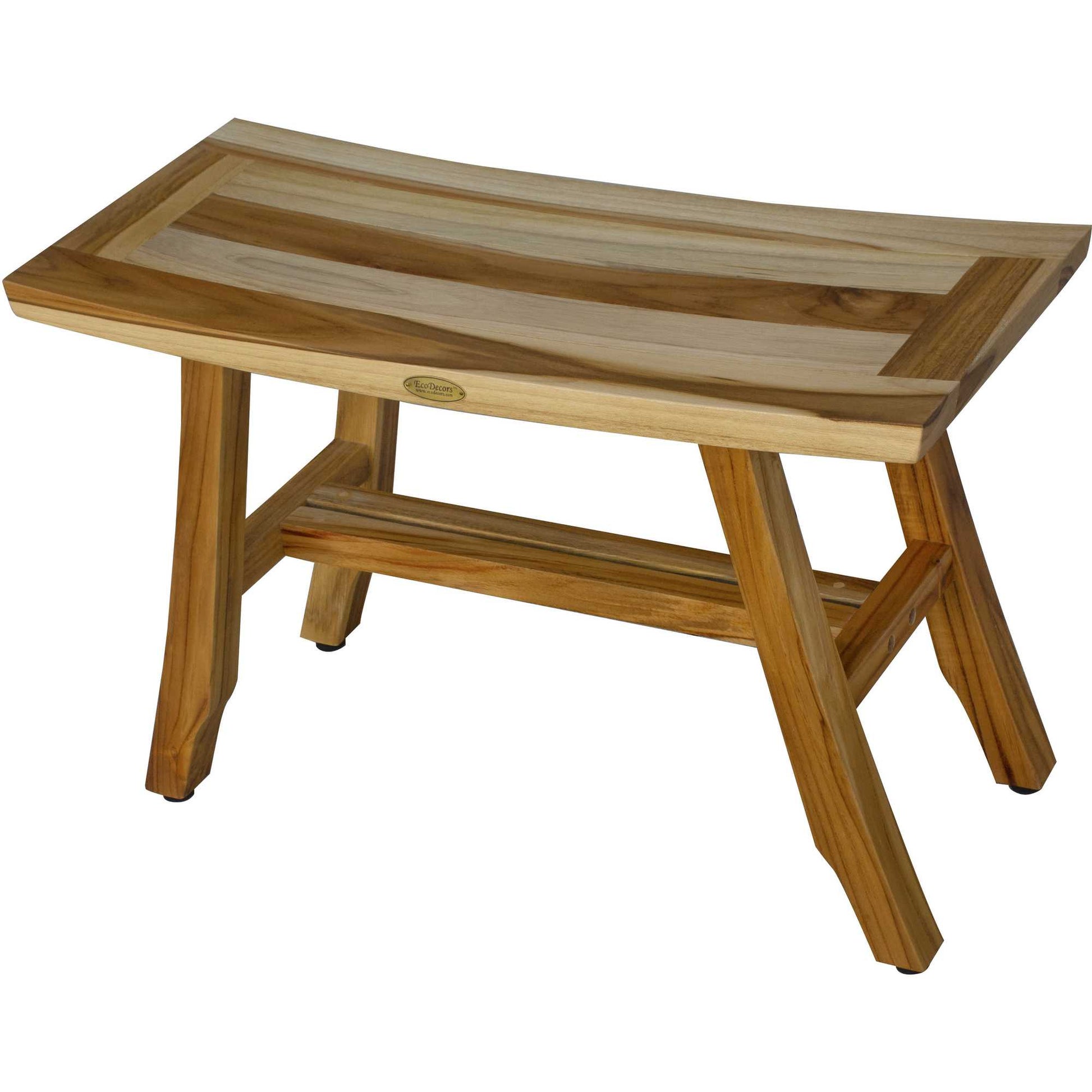 Contemporary Teak Shower Bench in Natural Finish By Homeroots | Outdoor Stools & Benches | Modishstore - 5