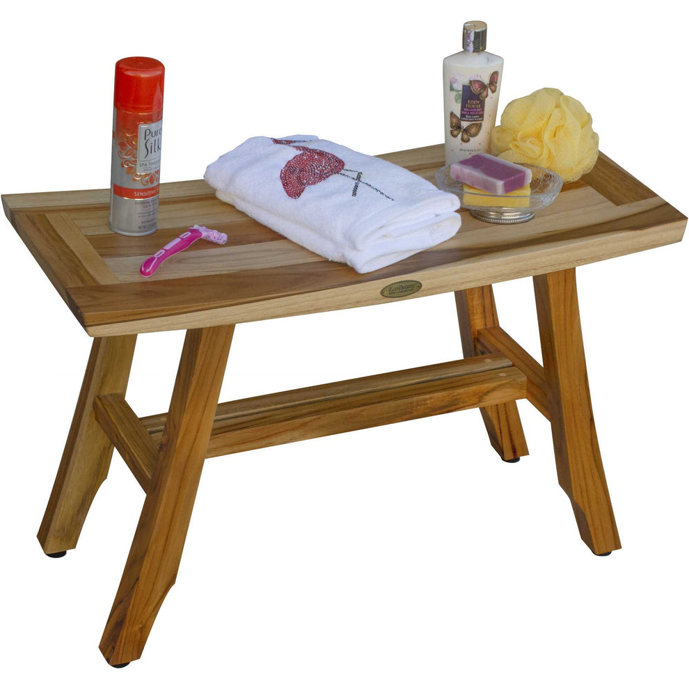 Contemporary Teak Shower Bench in Natural Finish By Homeroots | Outdoor Stools & Benches | Modishstore - 6