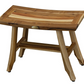 Contemporary Teak Shower Stool or Bench in Natural Finish By Homeroots | Outdoor Stools & Benches | Modishstore - 2