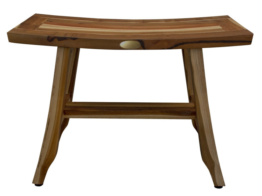 Contemporary Teak Shower Stool or Bench in Natural Finish By Homeroots | Outdoor Stools & Benches | Modishstore - 3