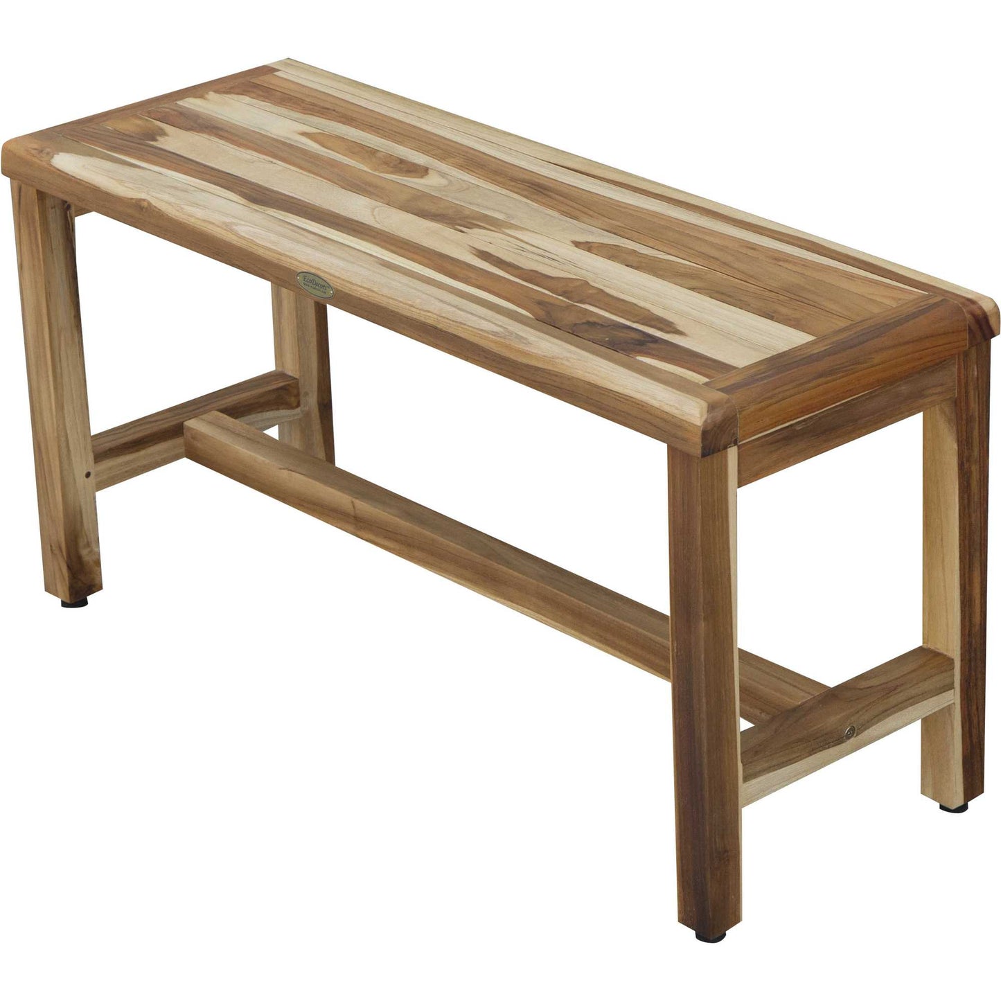 Rectangular Teak Shower Bench in Natural Finish By Homeroots | Outdoor Stools & Benches | Modishstore - 3