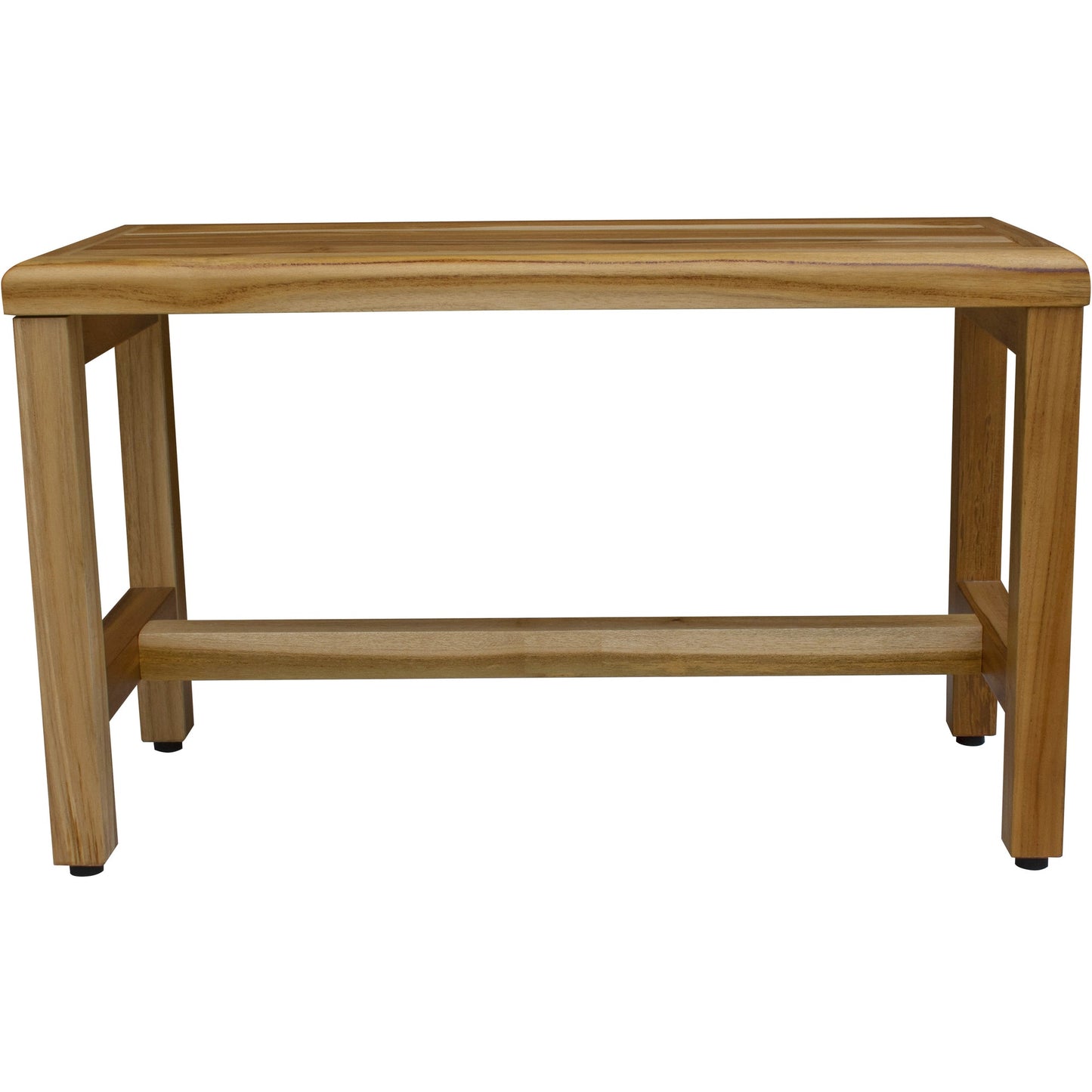 Compact Rectangular Teak Shower Outdoor Bench in Natural Finish By Homeroots | Outdoor Stools & Benches | Modishstore - 2
