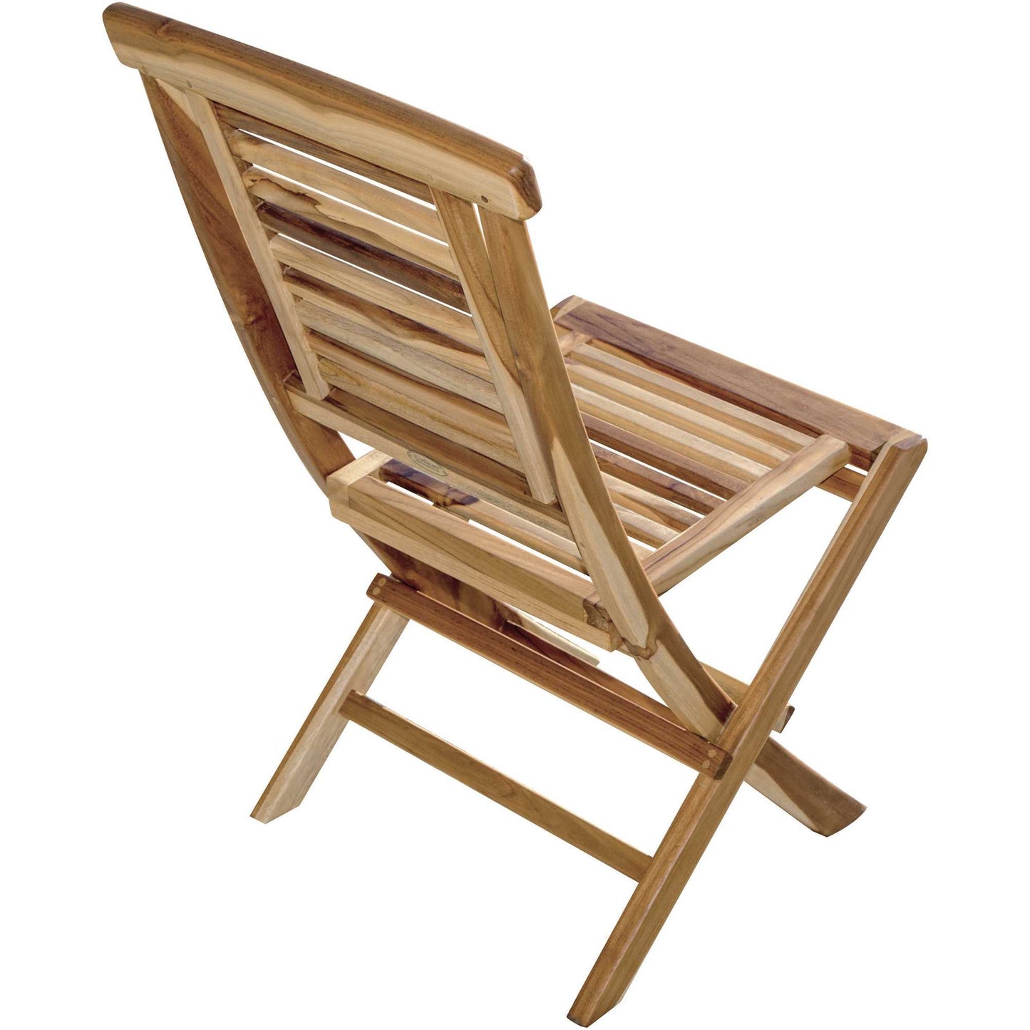 Natural Teak Stripe Back Folding Dining Chair By Homeroots | Dining Chairs | Modishstore - 3
