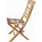 Natural Teak Stripe Back Folding Dining Chair By Homeroots | Dining Chairs | Modishstore - 4