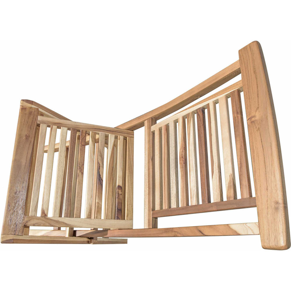 Natural Teak Stripe Back Folding Dining Chair By Homeroots | Dining Chairs | Modishstore - 5