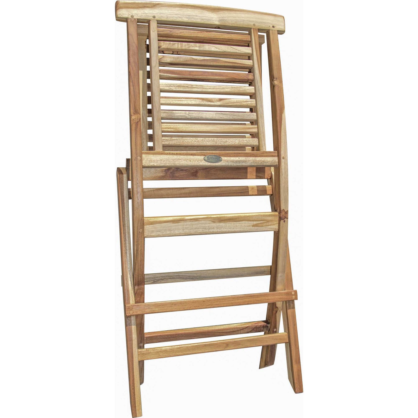 Natural Teak Stripe Back Folding Dining Chair By Homeroots | Dining Chairs | Modishstore - 6