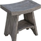 Contemporary Teak Shower or Bench with Shelf in Gray Finish By Homeroots | Outdoor Stools & Benches | Modishstore - 3