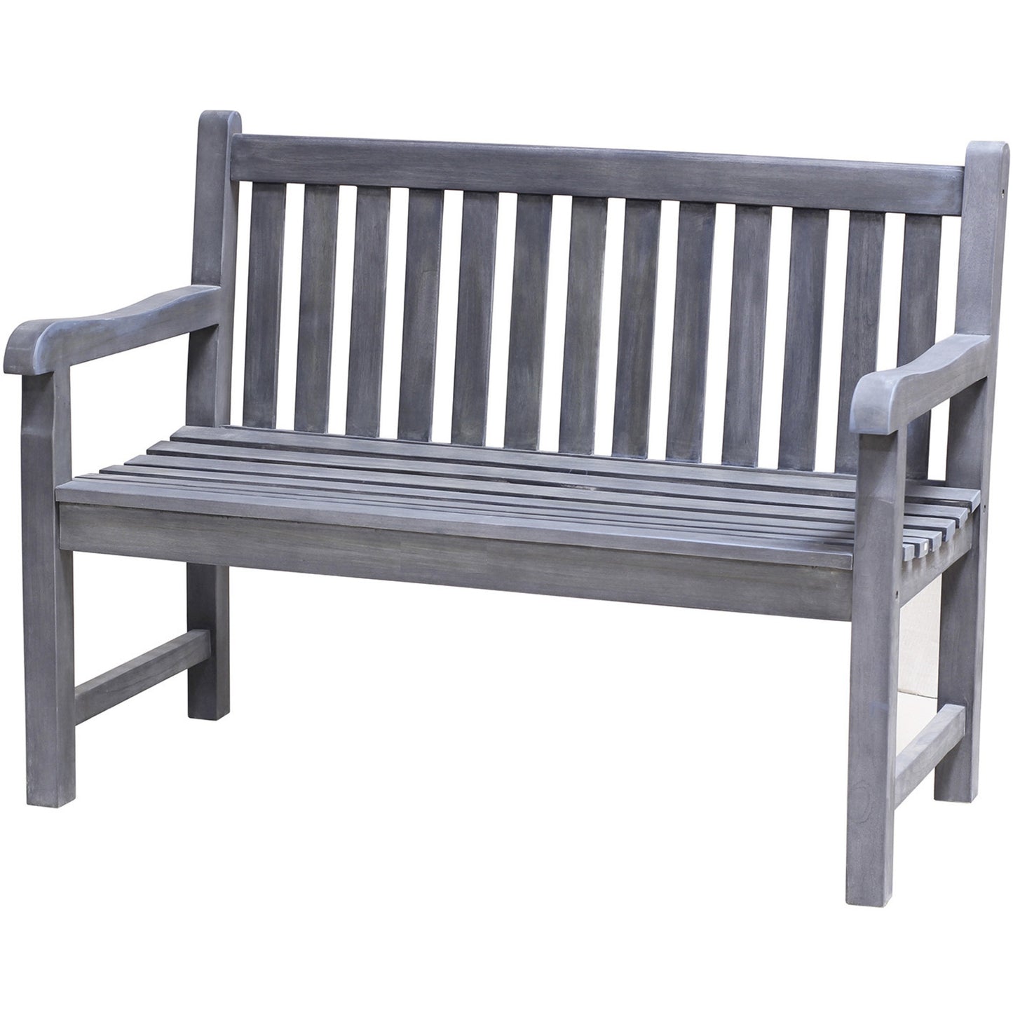 Compact Teak Outdoor Bench with Staright Design in Coquina Finish By Homeroots