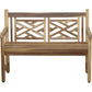 Compact Teak Outdoor Bench with Lattice Design in Natural Finish By Homeroots | Outdoor Stools & Benches | Modishstore - 3