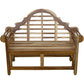 Compact Teak Outdoor Bench with Crown Design in Natural Finish By Homeroots | Outdoor Stools & Benches | Modishstore - 3
