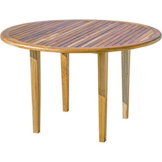 37" Round Compact Teak Dining Table in Natural Finish By Homeroots - 376766 | Outdoor Tables | Modishstore