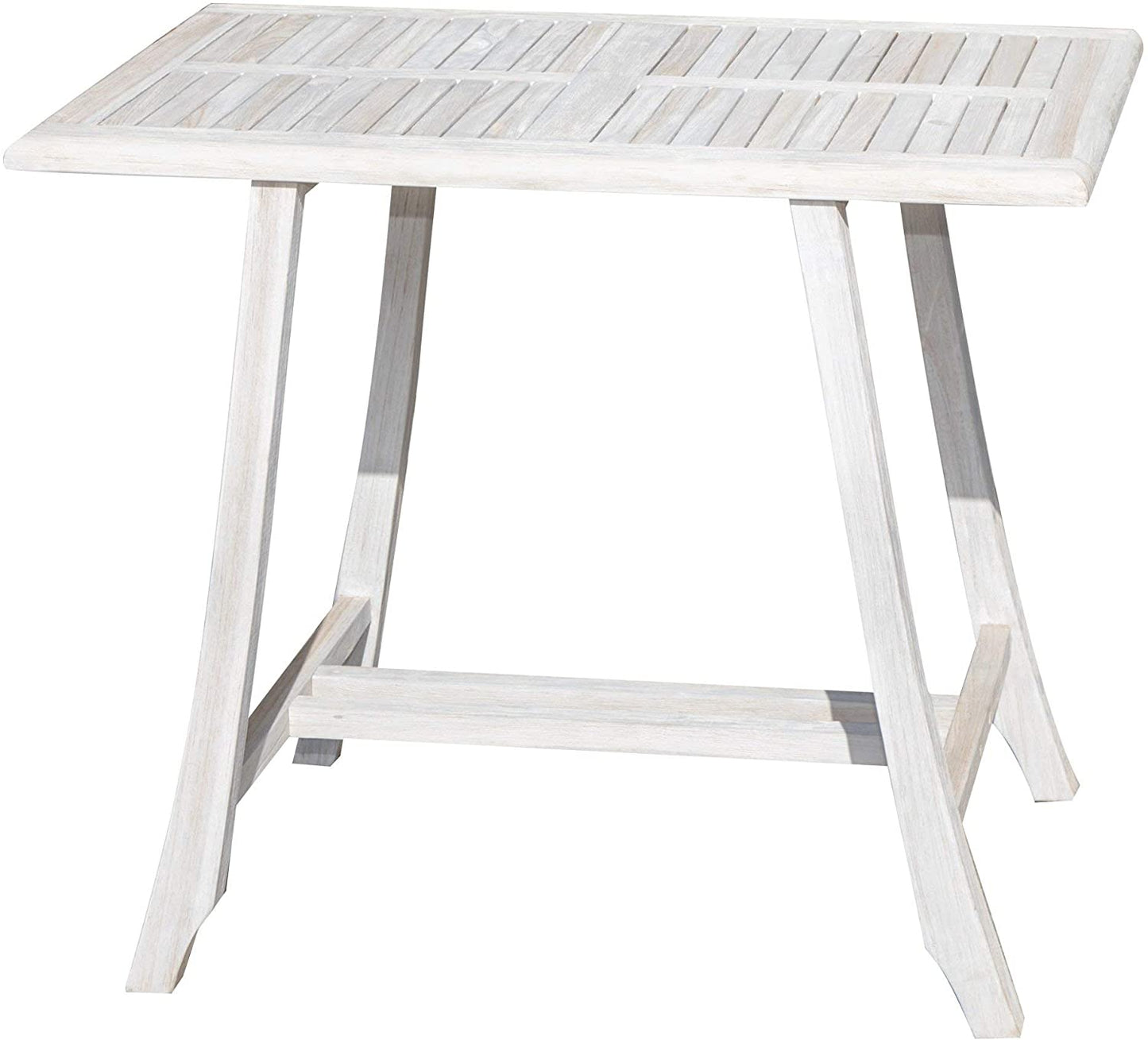 Compact Teak Dining Table in Driftwood Finish By Homeroots - 376771