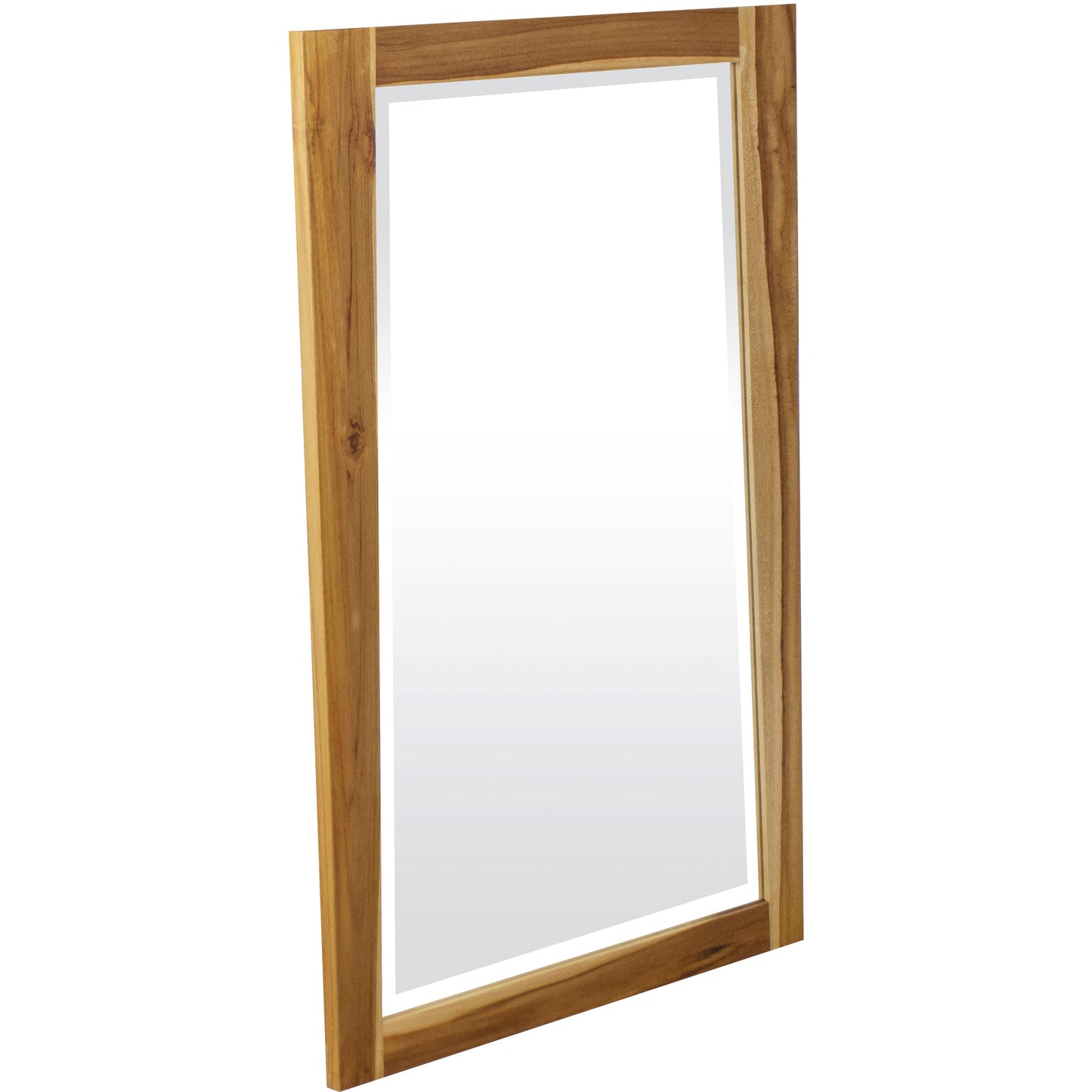 Solid Teak Wall Mirror in Natural Finish By Homeroots | Mirrors | Modishstore