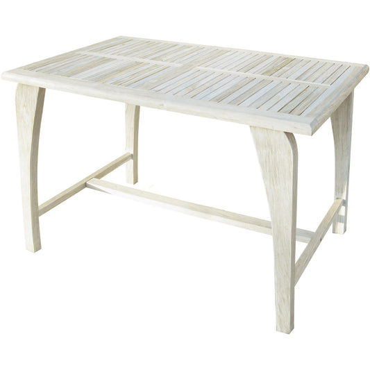 Compact Teak Dining Table in Driftwood Finish By Homeroots - 376773