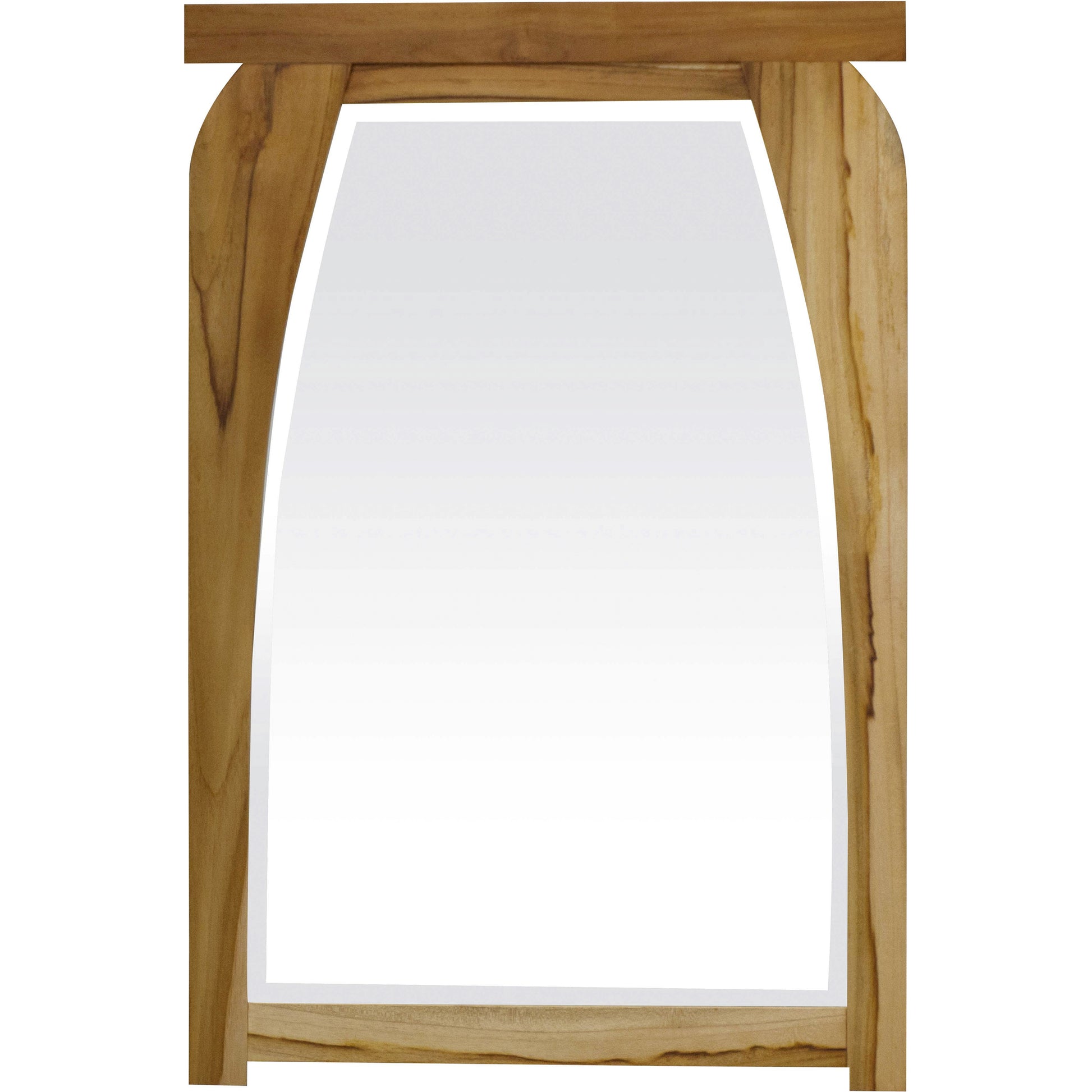 Modern Shape Teak Wall Mirror in Natural Finish By Homeroots | Mirrors | Modishstore - 2